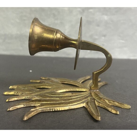 Set of Vintage Brass Lotus Flower‎ Decorative Wall Candleholder Metal Sconces - Picture 6 of 13